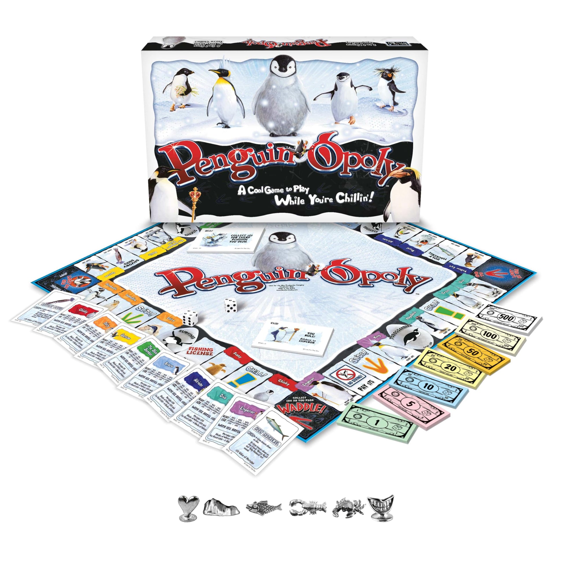 Late for The Sky Penguin-Opoly Family Board Game - Opoly-Style Penguin Theme, Educational Fun for Kids & Adults, 2-6 Players, Ages 8+, Collect