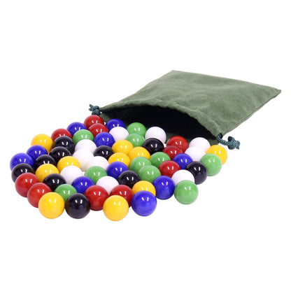 AmishToyBox.com Bag of 60 Glass Marbles - Replacement Marbles for Chinese Checkers - Large 3/4" (18mm) Diameter