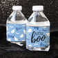 Blue Little Boo Ghost Boy Baby Shower Water Bottle Labels, 20 Count