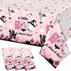 Yavxzvbw 3Pcs A Little Boo is Almost Due Decorations Pink Halloween Tablecloth Little Boo Baby Shower Decorations Girl for Halloween Baby Shower