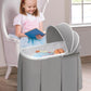 Badger Basket Cuddles Doll Bassinet with Canopy - Fits 18 to 20 Inch Dolls, Includes Storage Basket and Bedding - Pretend Play Nursery Bed for Kids