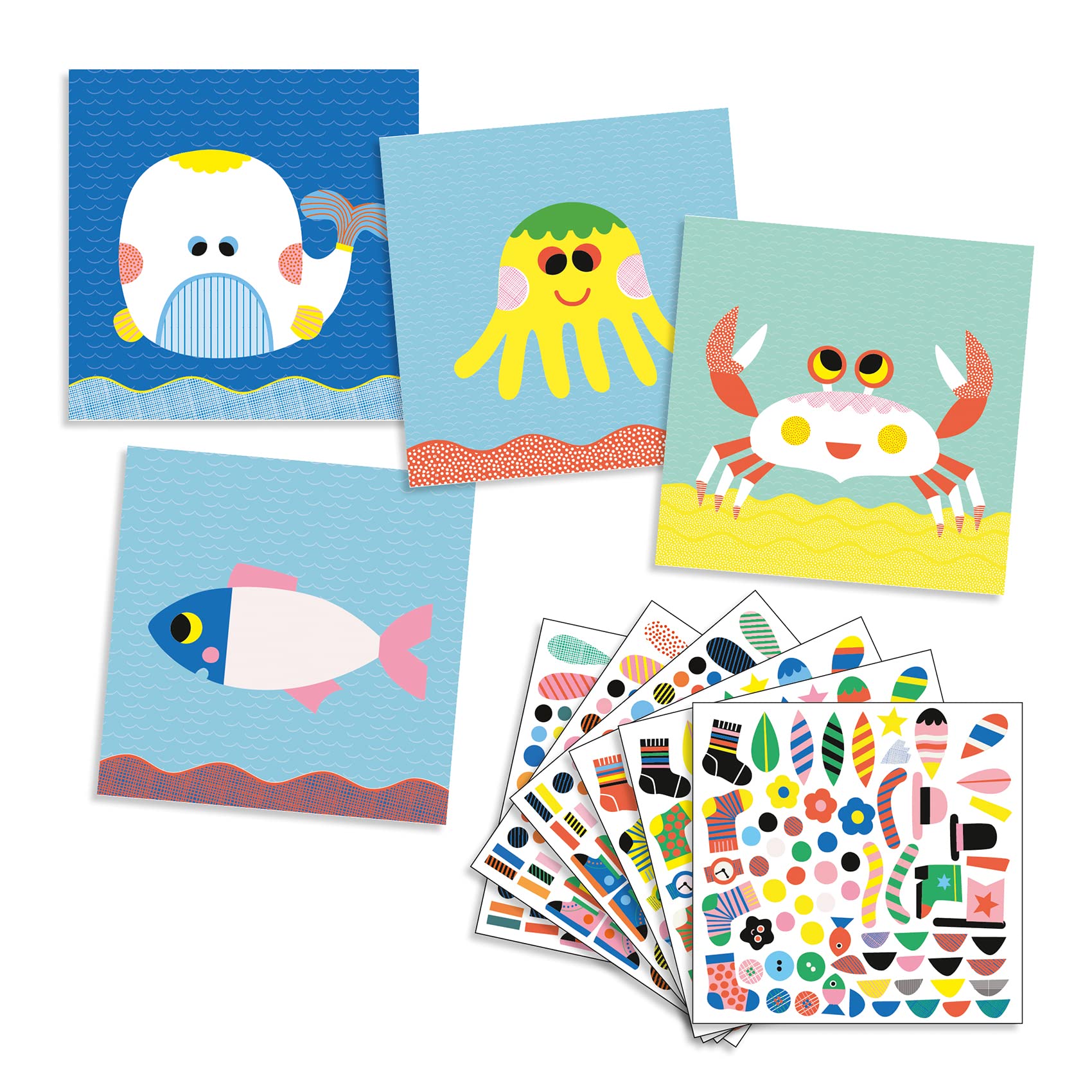 Create Sea Creatures with Stickers by Djeco