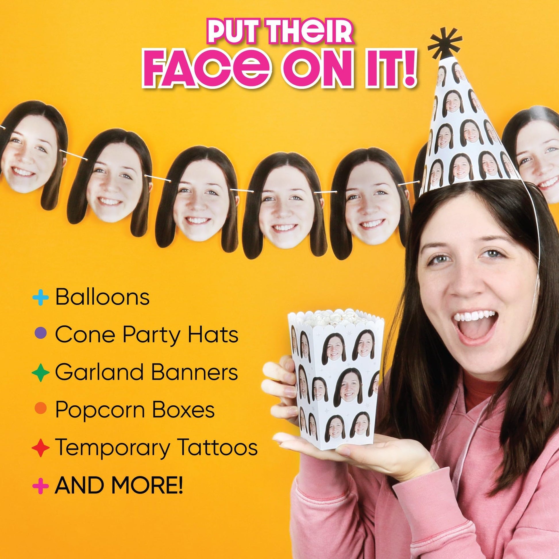 Big Dot of Happiness Custom Photo Fun Face Candy Stickers, Personalized Face Cut Out Candy Sticker Labels, Round Dessert Treat Stickers, 324 Count