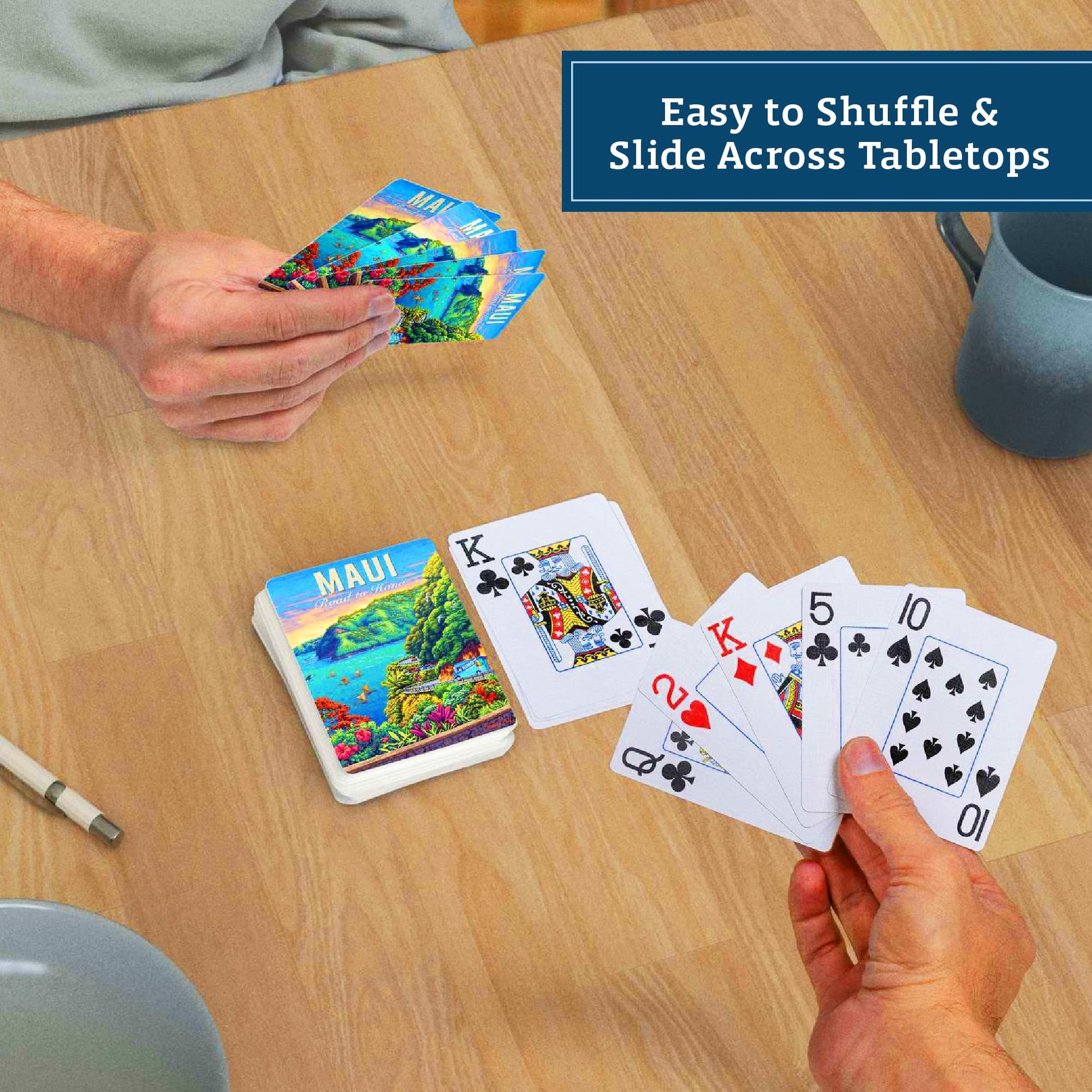 Boardwalk Puzzles Premium Featherlight Unique Playing Cards, Fun Themed Deck for Home and Travel | Maui Road to Hana