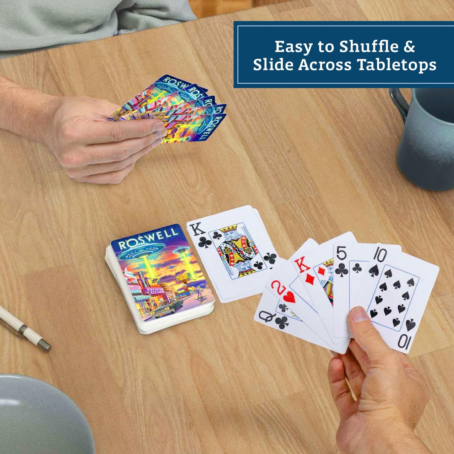 Boardwalk Puzzles Roswell, Featherlight Unique Playing Cards, Fun Themed Deck for Home and Travel