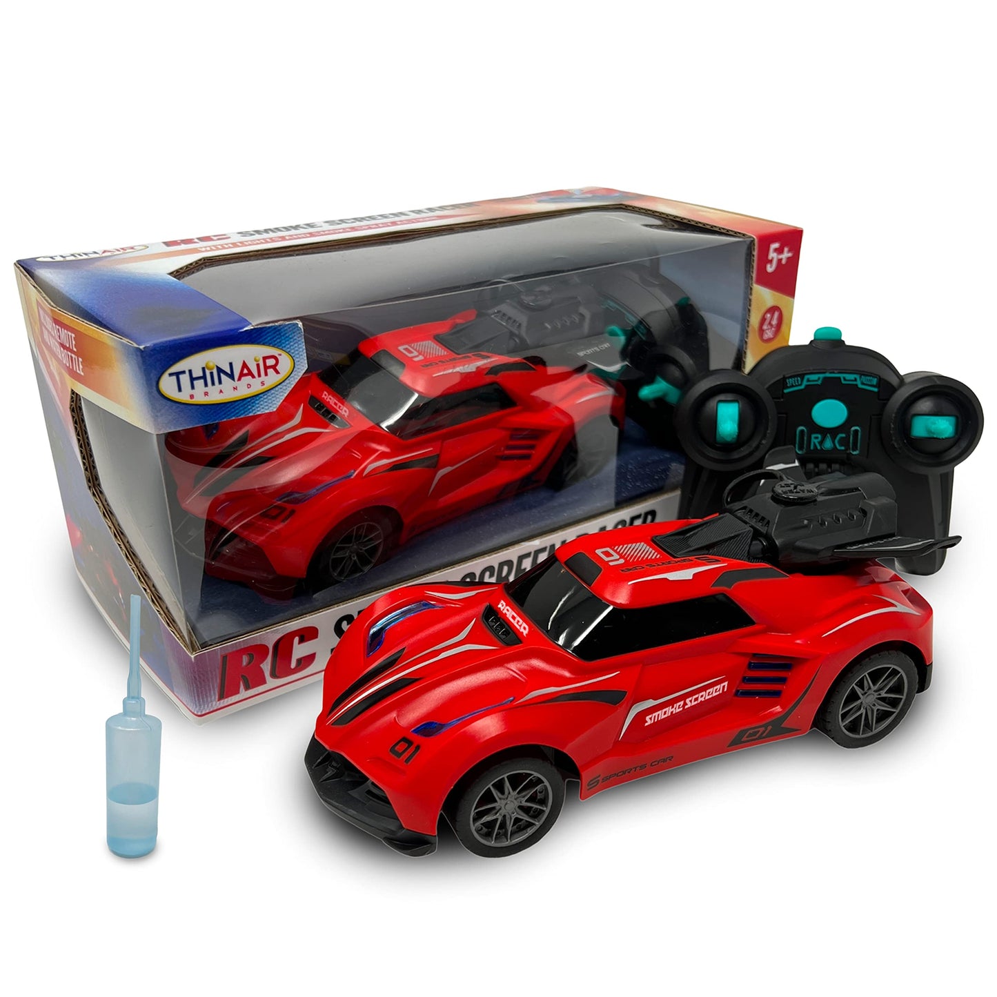 Nature Bound Remote Control Car, Smoke Screen Racer, 2.4 GHz RC Vehicle with Spraying Mist & Light for Kids, Sport Racing Hobby Toy for Boys & Girls