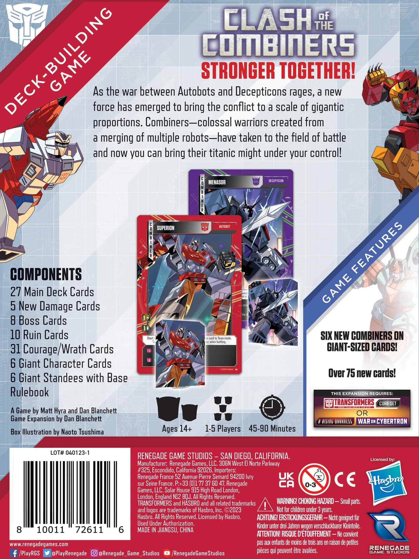 Renegade Game Studios Transformers Deck Building Game Clash of the Combiners Expansion