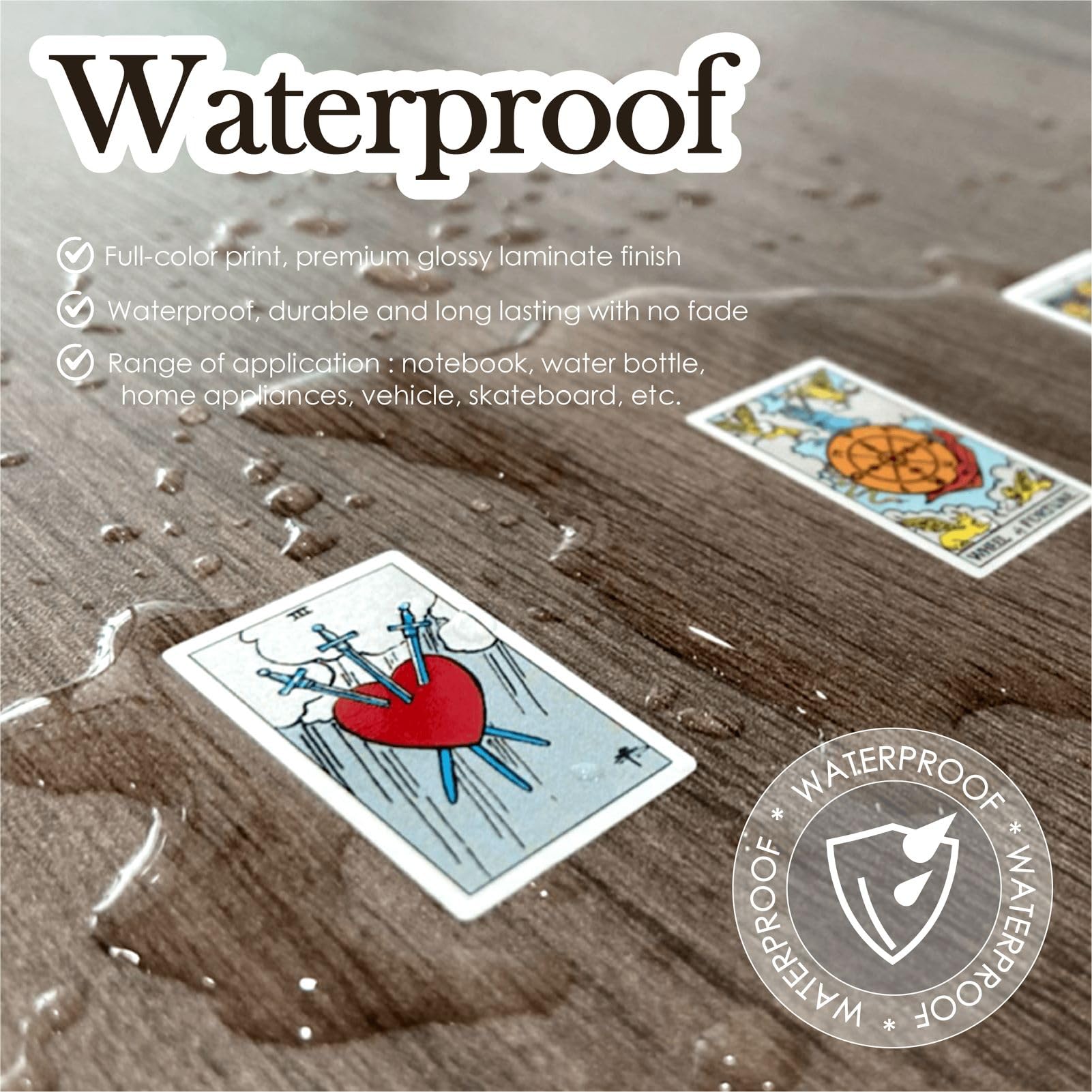 Joyppy Mini Tarot Stickers for Journaling - 1008 PCS Tarot Card Stickers Based on Rider Waite Tarot Deck - 1.25" x 0.78" - Clear Printing & Glossy