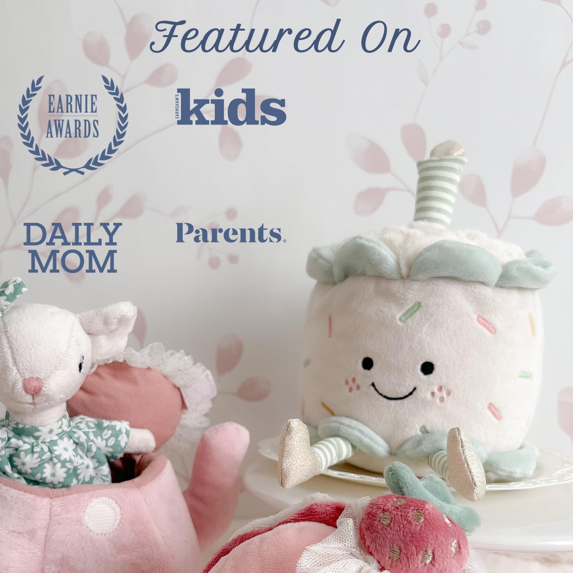 MON AMI Birthday Cake Plush Toy 5x7-Inch, Soft Dessert Stuffed Toy Gift