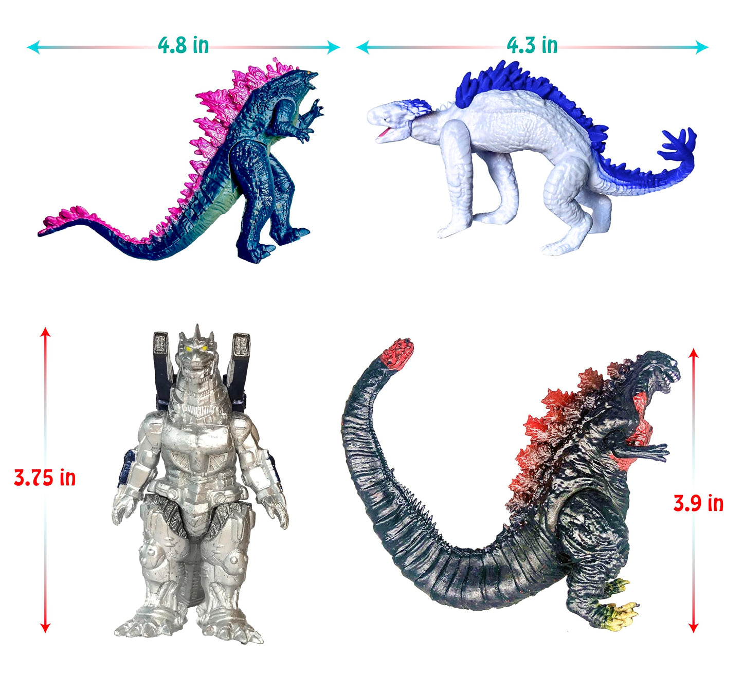 TwCare Set of 12 Godzilla x Kong: The New Empire, Dinosaur Dragon Toys Action Figures, Evolved Basic Exquisite Battle Roar B.E.A.S.T. Glove Shimo