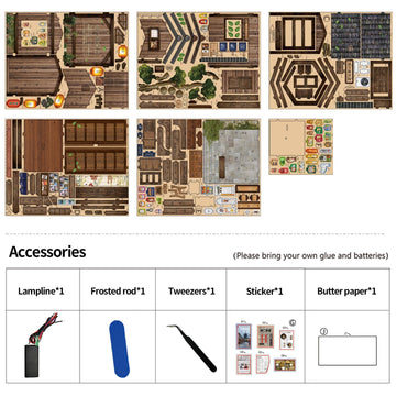 BETESINE Book Nook Kit for Adults 14+, Japanese Miniature House with LED Light and Dust Cover, DIY 3D Wooden Puzzle Bookshelf Insert Decor, Creative