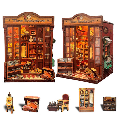DIY Miniature House Kit, DIY Book Nook with LED Light | 3D Puzzles for Adults and Teens, Tiny House Building Kits for Bookshelf Decor, Relaxing Gift