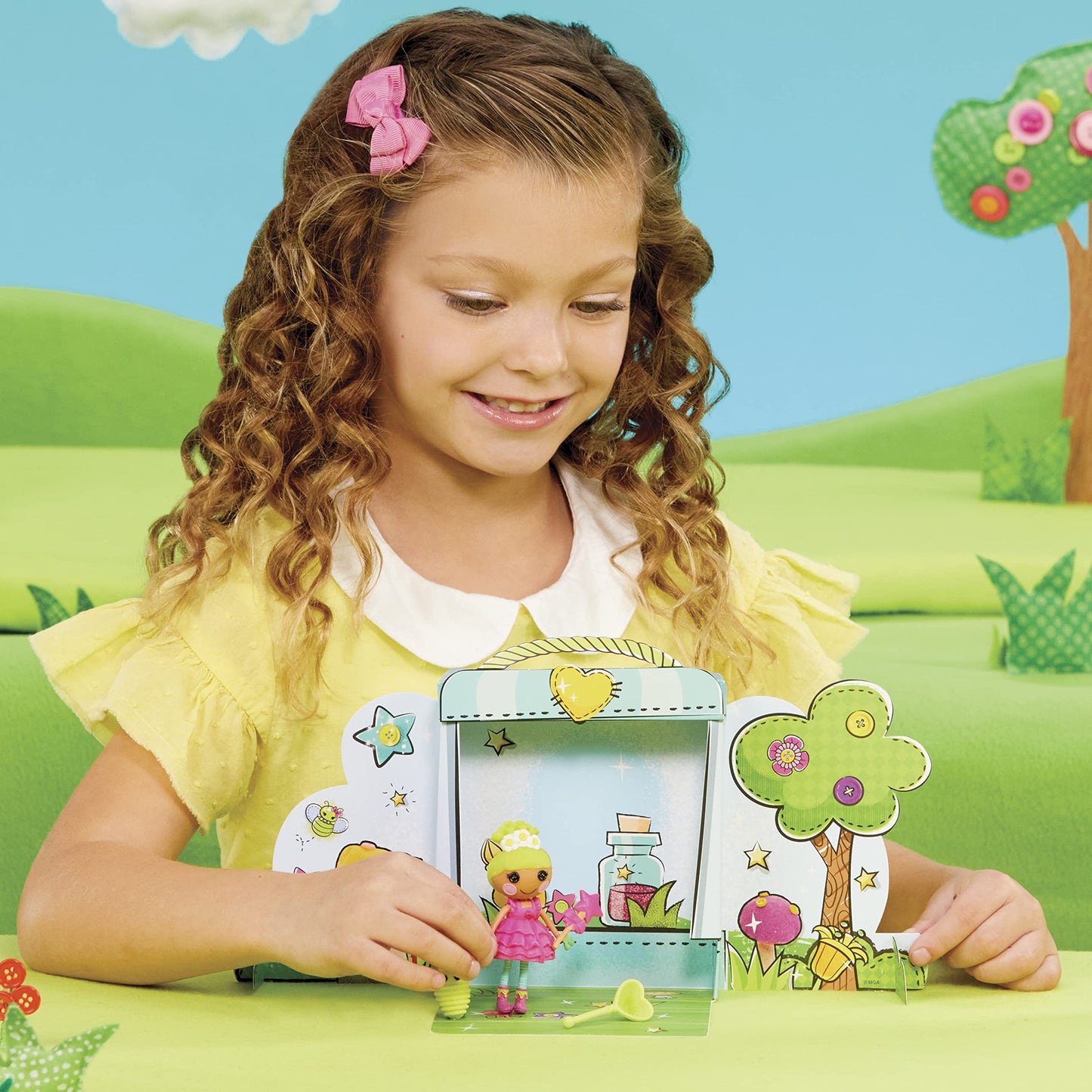 Lalaloopsy Mini Doll - Pix E. Flutters with Mini Pet Firefly, 3" Fairy Doll with Accessories, in Reusable House Package playset, for Ages