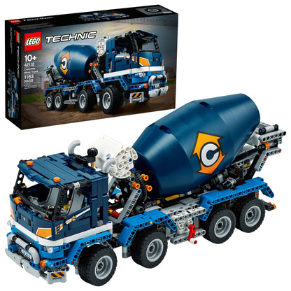 LEGO Technic Concrete Mixer Truck 42112 Building Kit, Kids Will Love Bringing The Construction Site to Life with This Cool Concrete Truck Toy Model