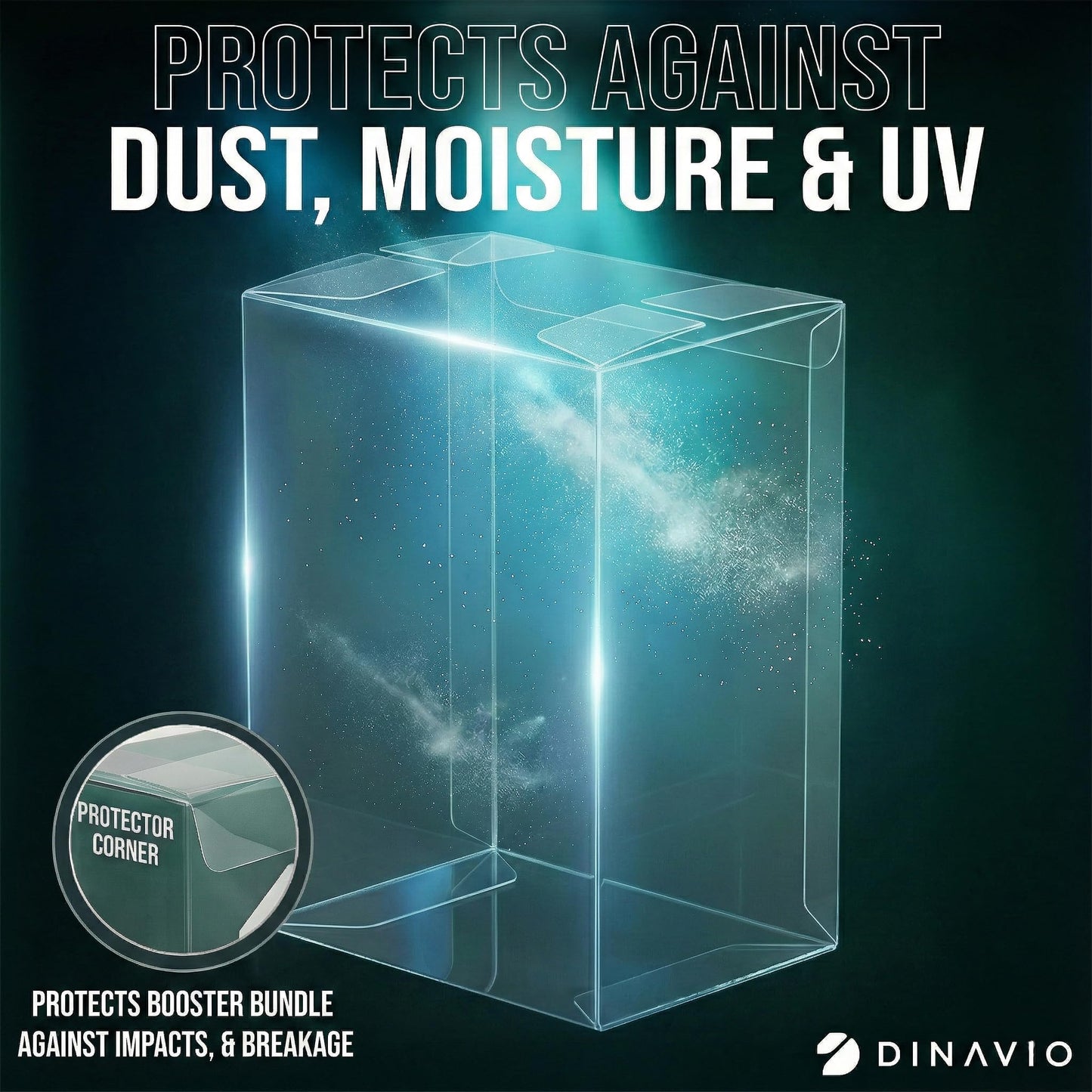 Dinavio Crafthouse 15-Pack PKMN Booster Bundle Protectors PET 0.7mm - Anti-Scratch - UV Protection - Compatible with PKMN Sets Up to Phantasmal Flames