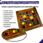 9 Piece Color Matching Brain Teaser - Crazy Quilt Wooden Puzzle, Level 3.5 Difficulty, Personalized Gift for Kids and Adults, 4.5” Square Wooden