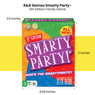 R&R Games Smarty Party 5th Edition Family Trivia Party Game for Ages 13+, 3-8 Players