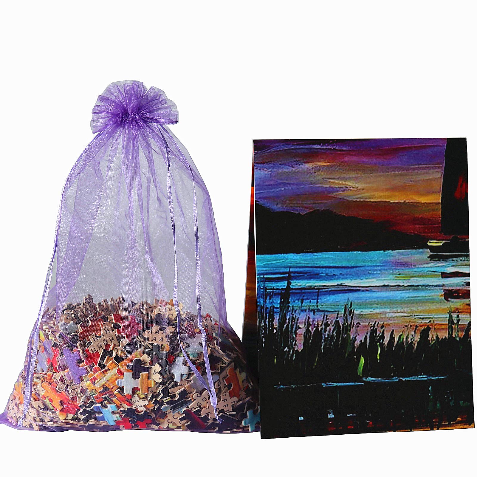 Gradient Sunset Puzzle for Adults 1000 Piece Lake Sail Boat Jigsaw Puzzle