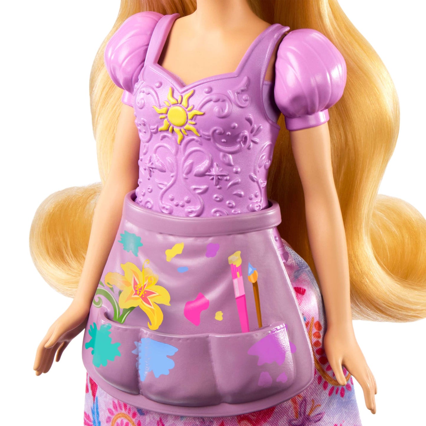 Mattel Disney Princess Toys, Rapunzel Fashion Doll with 2 Looks, 9 Accessories, 2 Snap-On Bodices & 2 Skirts, 2-in-1 Stories Inspired by Disney