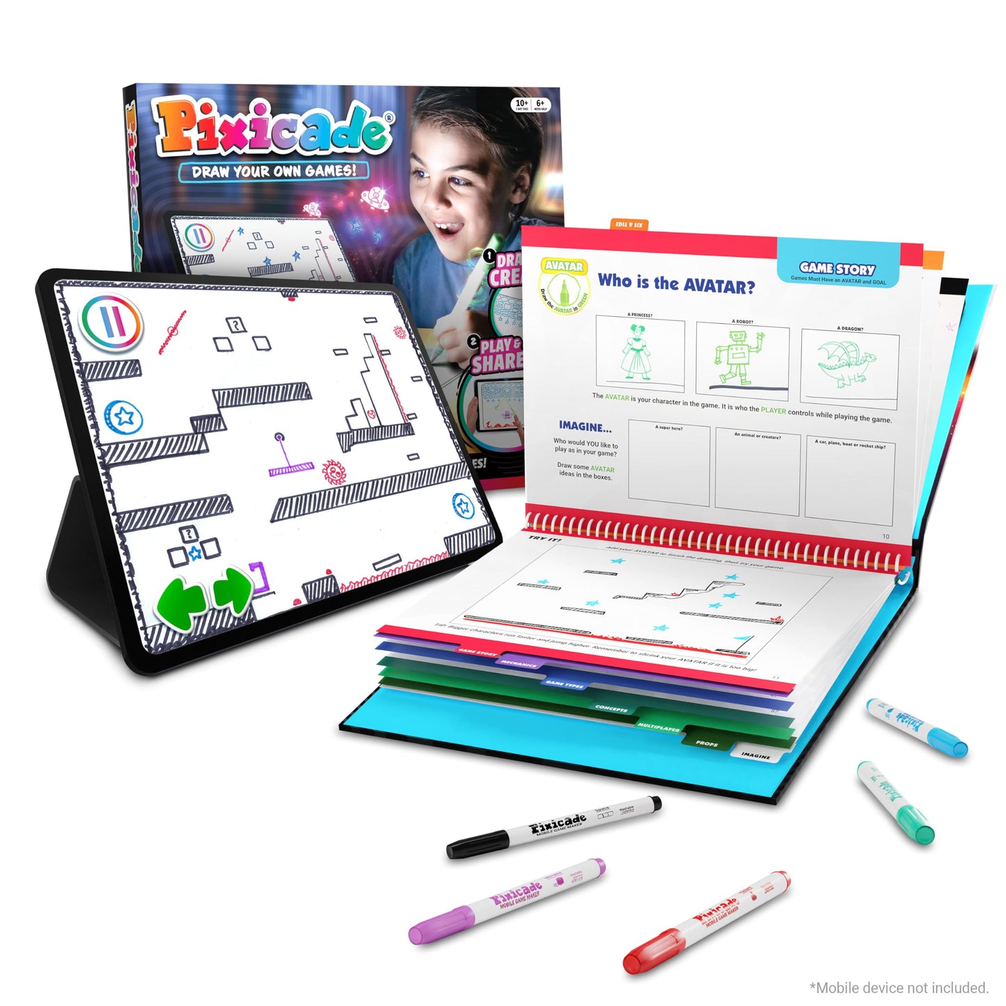 Abacus Brands Pixicade! Turn Drawings Into Playable Video Games! | Doodle & Draw, Snap Play & Share Instant Video Games! | Mobile Video Game Maker and