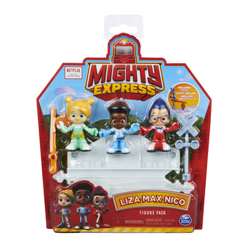 Mighty Express, Collectible Figures 3-Pack with Exclusive Train Track Piece, for Kids Aged 3 and up