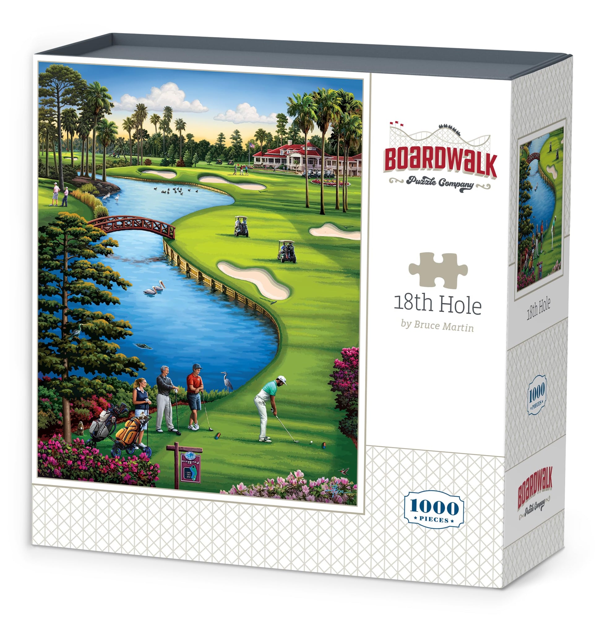 Boardwalk 18th Hole 1000 Piece Jigsaw Puzzle Fun Scenic Golf Puzzles with Premium Box, Gift for Adults and Family 19"x26"