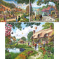 Bits and Pieces - Value Set of Three Large 300 Piece Jigsaw Puzzles for Adults - Village Life Jigsaw Puzzles by Artist Steve Crisp, Completed Puzzle