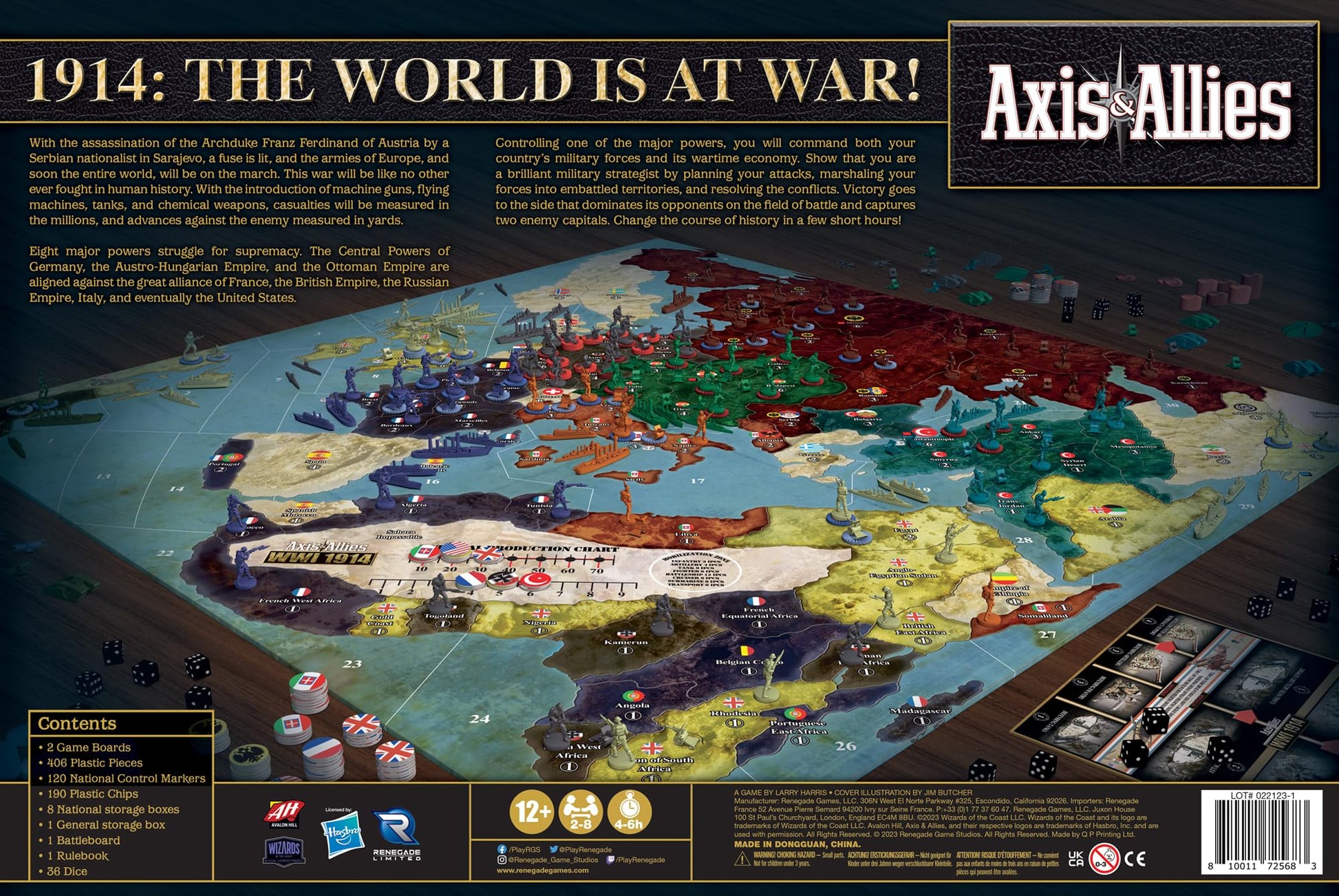 Renegade Game Studios Axis & Allies: WWI 1914 Board Game, Strategy Multiplayer War Game for 2-8 Players