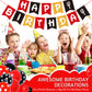 Happy Birthday Banner Red Black and Yellow Birthdays Sign for Boy Girls Birthday Party Decorations