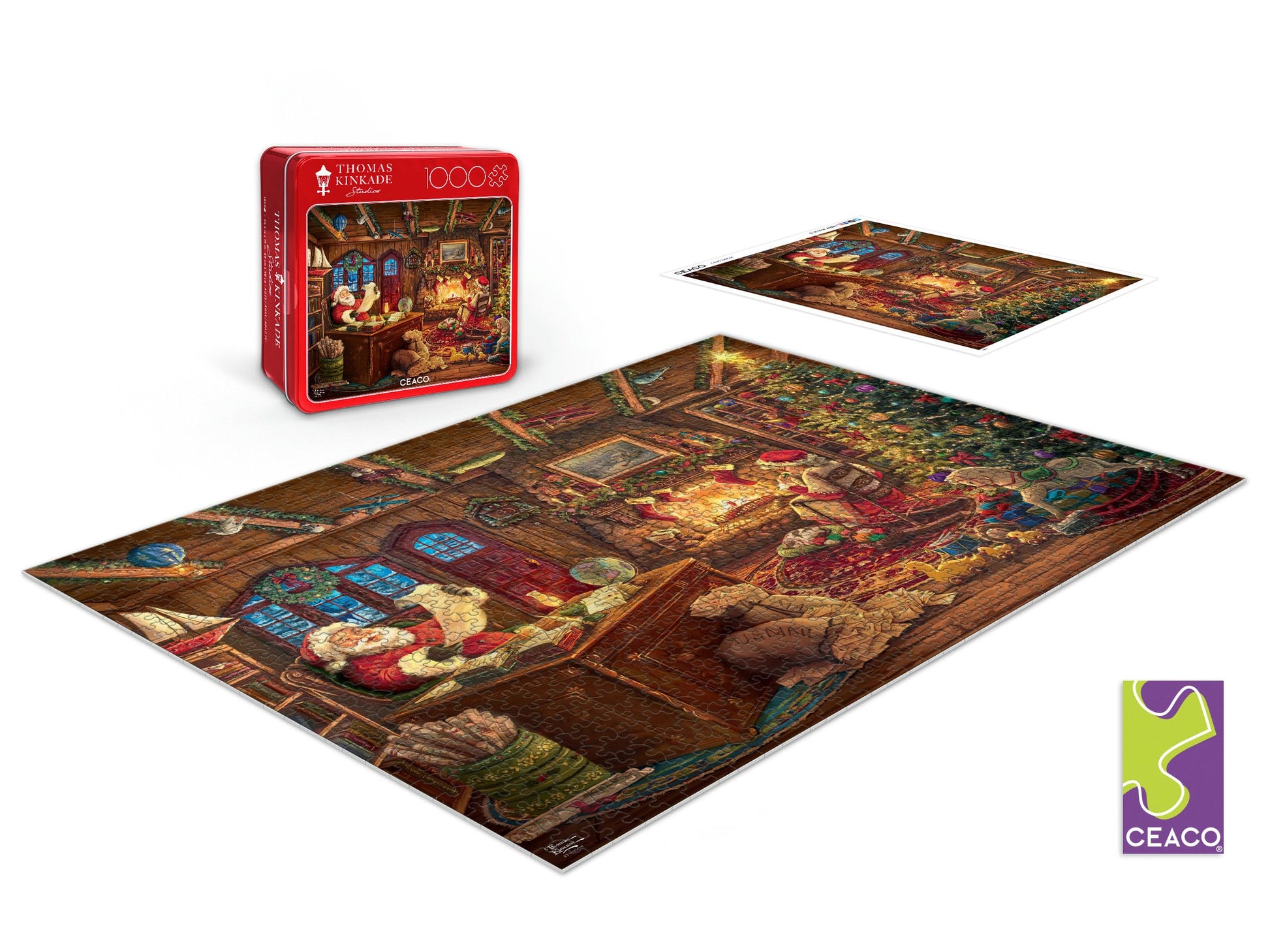 Buffalo Games - Thomas Kinkade Santa Checking His List - 1000 Piece Puzzle