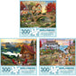 Bits and Pieces 3 Jigsaw Puzzle Set - 300 Piece Puzzles for Adults - Ocean Lake River Set - 16" x 20" Jigsaw Puzzles - Small Town Americana Nature