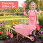 Best Choice Products Kids Wheelbarrow and Gardening Tool Set 8 Piece with Metal Tools, Watering Can, Apron and Gloves, Child Garden Play Set