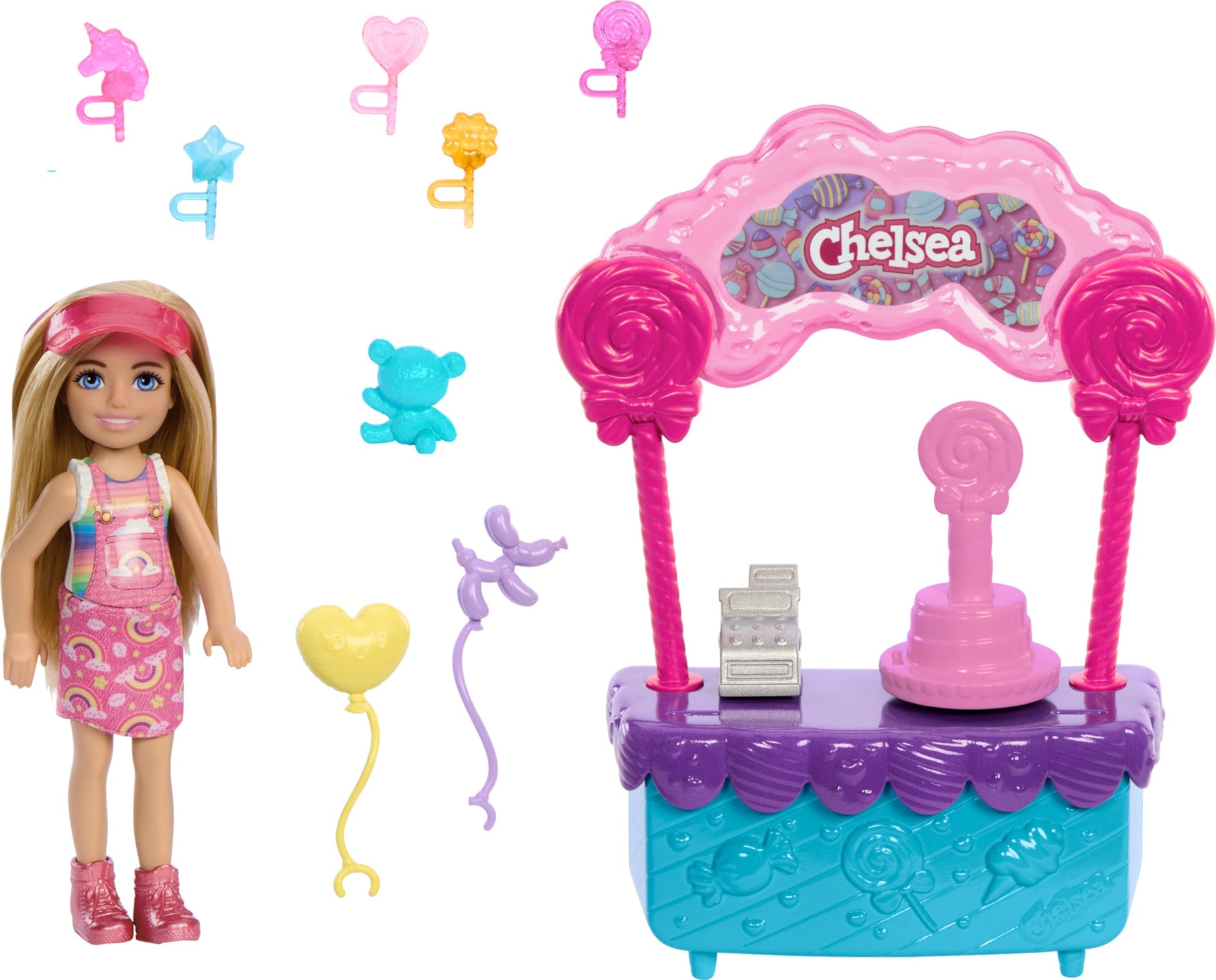 Barbie Chelsea Doll & Lollipop Stand Playset with Accessories, 10-Piece Toy Set from and Stacie to the Rescue Movie