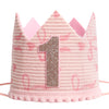 KOJIN Bow 1 St Birthday Crown Hat For girl - Pink First Birthday Hat,Natural Boho One Year Of Decorations (Light pink)