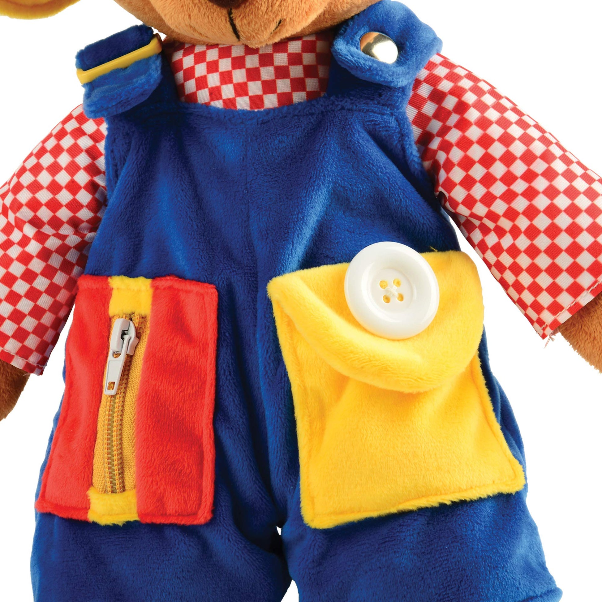 Cre8tive Minds Learn and Play Teddy Bear, 18-Inch Interactive Plush Toy for Kids, Teaches Dressing Skills with Zippers, Buttons, and Buckle