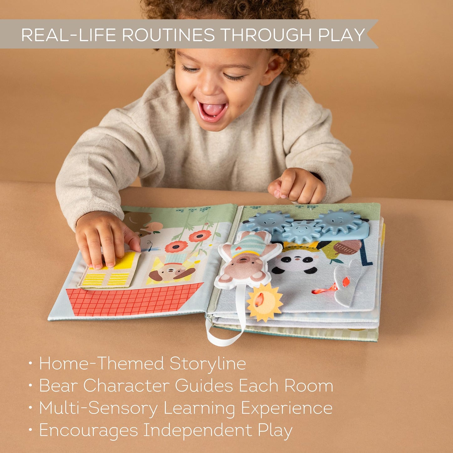 Taf Toys Home Busy Book for Toddlers 1-3 Interactive Educational Learning Quiet Book, Montessori toys for Boy Girl Birthday Gift, Ideal Toddler Busy