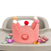 Sherkarmiu Cute Pink Girls Crown Hat with 1-10 Number Badges - Soft Fabric Tiara for Birthday Party Hat Dress Up, Princess Photo Prop