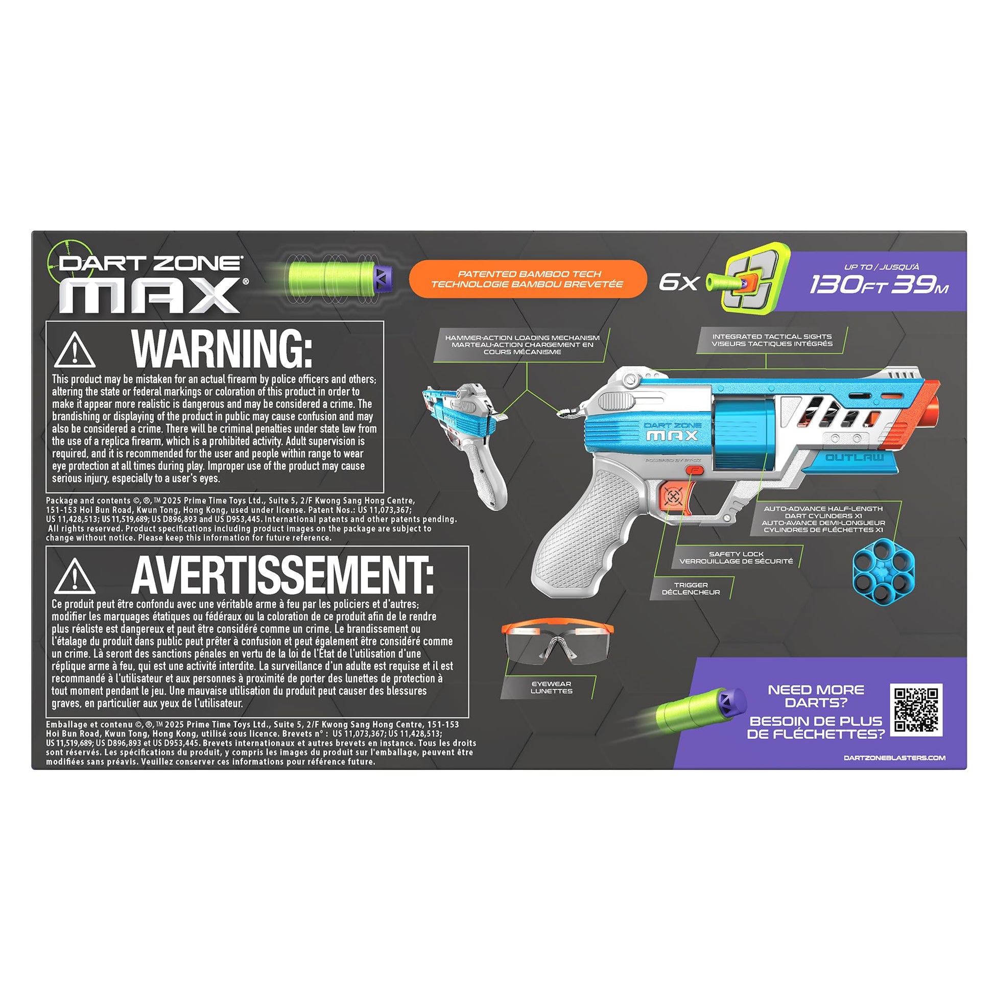 Dart Zone Max Nitroshot+ Outlaw High-Powered Hammer-Prime Pro Dart Blaster