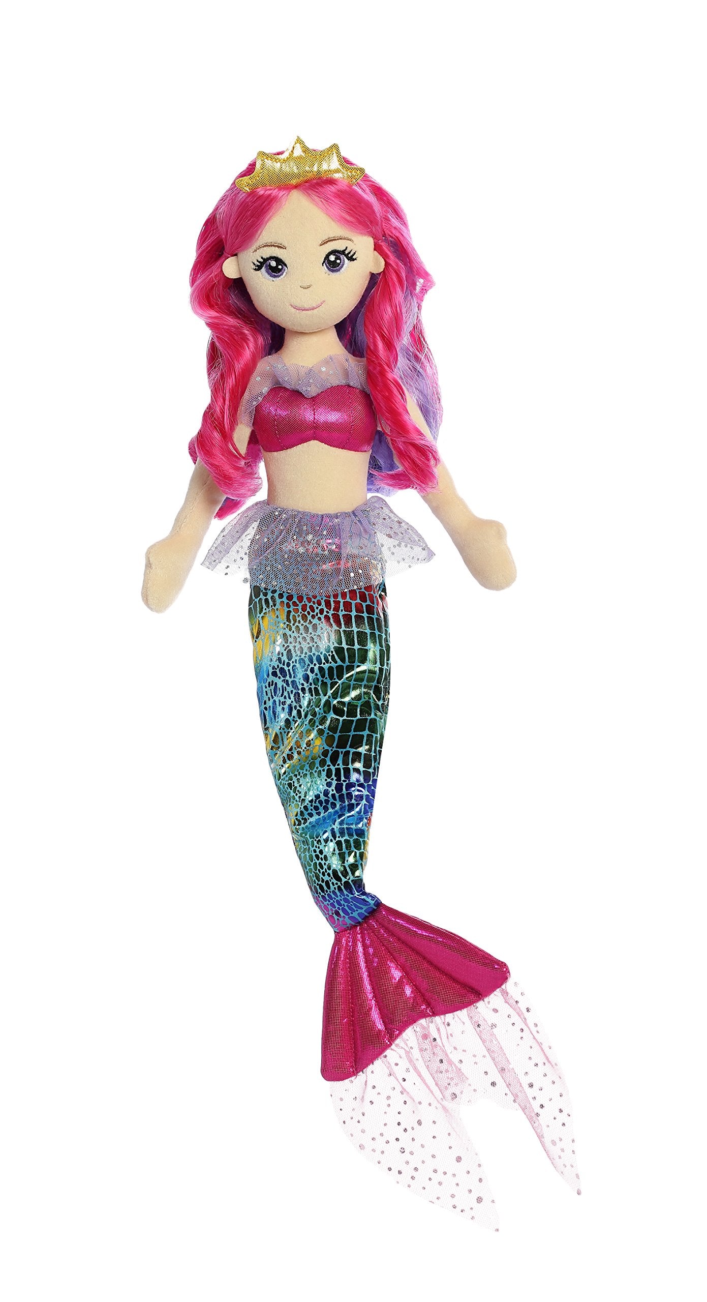 Aurora® Enchanting Sea Sparkles™ Rainbow Fuchsia™ Stuffed Doll - Imaginative Play with Magical Companions - Perfect for Kid's Birthdays