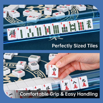 Faaexu Mahjong Racks with Pushers All-in-One MahJongg Racks and Pushers Set of 4