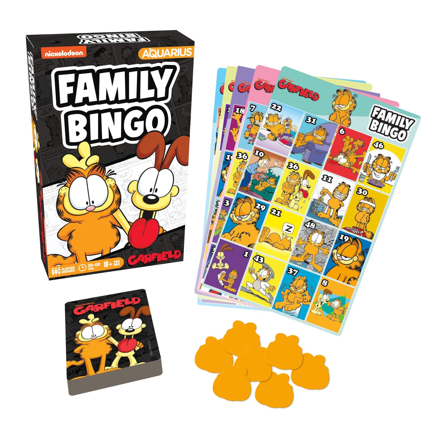 Aquarius Garfield Family Bingo Game, Nickelodeon Party Board Game for Kids Teens Adults, Officially Licensed Lasagna Cat Gift, Ages 8+