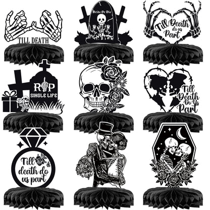 Bride or Die Bachelorette Party Decorations 9Pcs Bride or Die Centerpieces Rip Single Life Centerpieces for Till Death Do Us Party Bachelorette