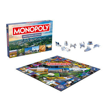 Monopoly Board Game - Greensboro, NC Edition: 2-6 Players Family Board Games for Kids and Adults, Board Games for Kids 8 and Up, Great for Game Night