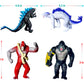 TwCare Set of 6 Monster x Kong: The New Empire, Dinosaur Dragon Toys Action Figures, Evolved Basic Exquisite Battle Roar B.E.A.S.T. Glove Shimo Frost