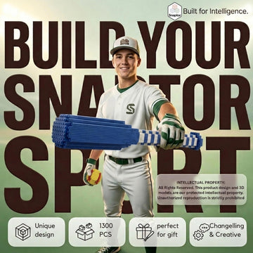 Softball 3D Building Block Set - Ball and bat- Educational Toy - Perfect for Ages 14 15 16 Years and Above - Challenging, Creative Fun
