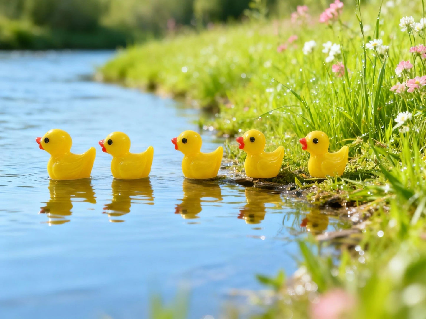 EMiEN 25PCS Little Yellow Mini Duck,Duckling Miniature Ornament Decoration Garden,Nice Decoration Accessories.
