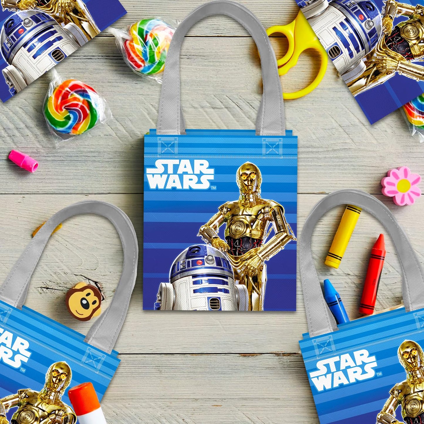 Star Wars Party Favor Bags for Kids Birthday 12 Pack Bundle