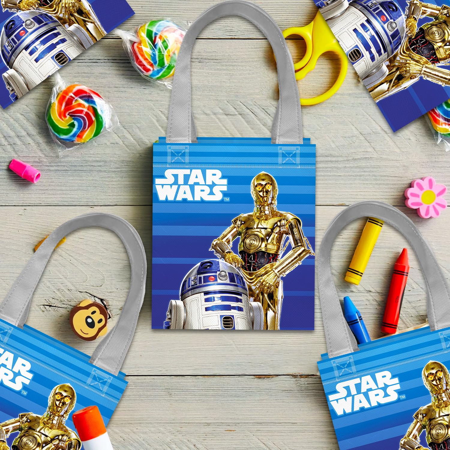 Star Wars Party Favor Bags for Kids Birthday 12 Pack Bundle