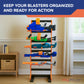 Play Platoon Storage Rack for Nerf Gun - 6-Gun Storage Organizer, 48x18