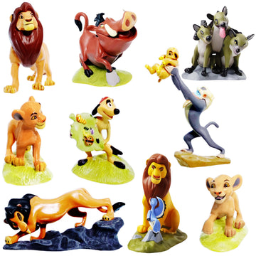 CNIUETYR Animal Figurine Commemorative Set, Spotted Hyena&Warthog,for Party Cake Animal Decoration (9 Piece)